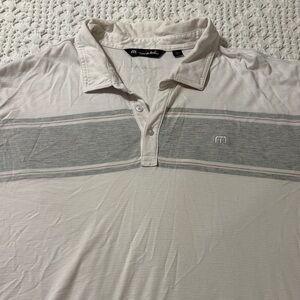 Men's White and Gray Polo Shirt, Travis Mathew, size XXXL